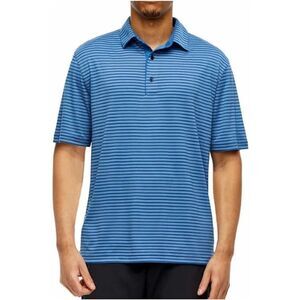 Greg Norman Mens Short Sleeve Polo Shirt ML75 Play Dry Blue Striped Size XL Golf